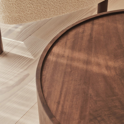 Fairmont - Table Basse Ronde Premium en Bois Foncé