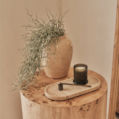 Arbour - Grande Table d'Appoint Ronde Premium en Bois Naturel de Loupe