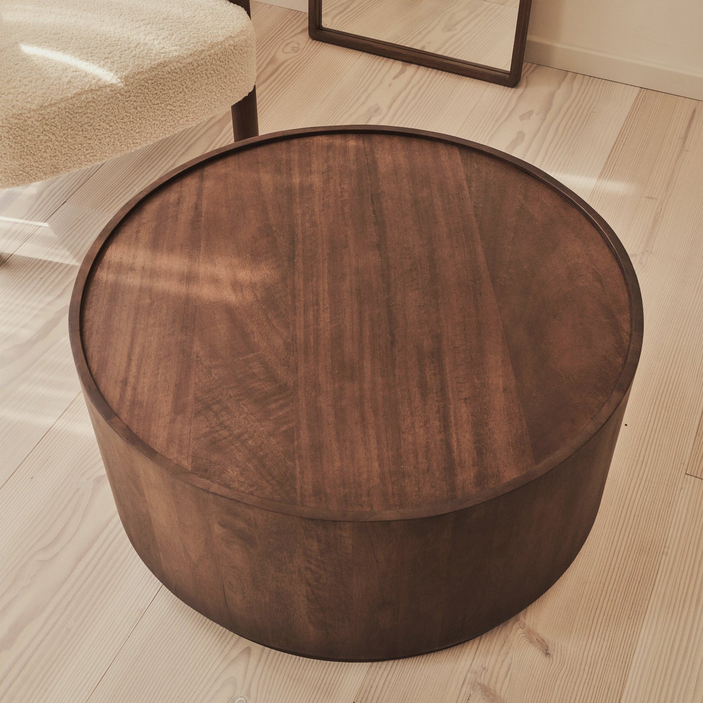 Fairmont - Table Basse Ronde Premium en Bois Foncé