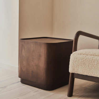 Fairmont - Table d'Appoint Carrée Premium en Bois Foncé