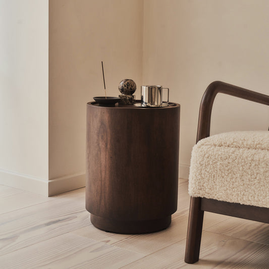 Fairmont - Table d'Appoint Ronde Premium en Bois Foncé
