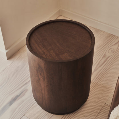 Fairmont - Table d'Appoint Ronde Premium en Bois Foncé