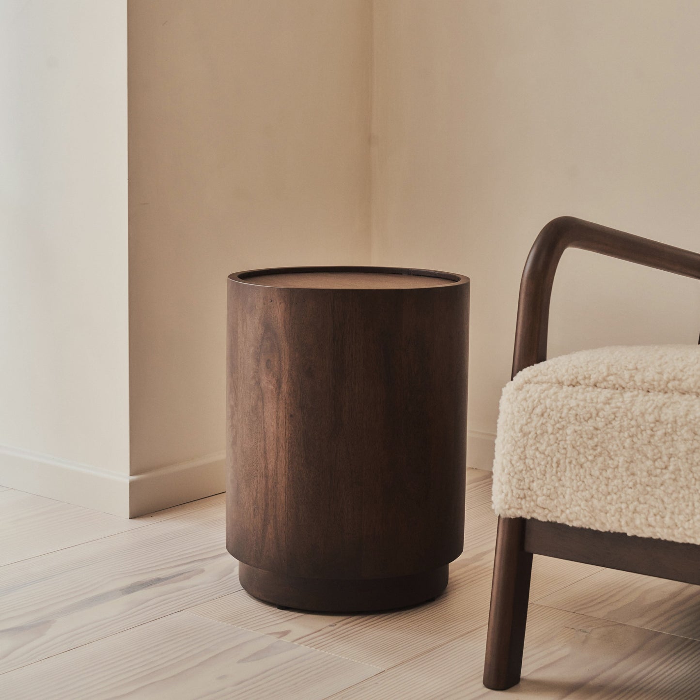 Fairmont - Table d'Appoint Ronde Premium en Bois Foncé