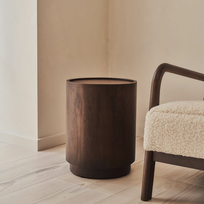 Fairmont - Table d'Appoint Ronde Premium en Bois Foncé