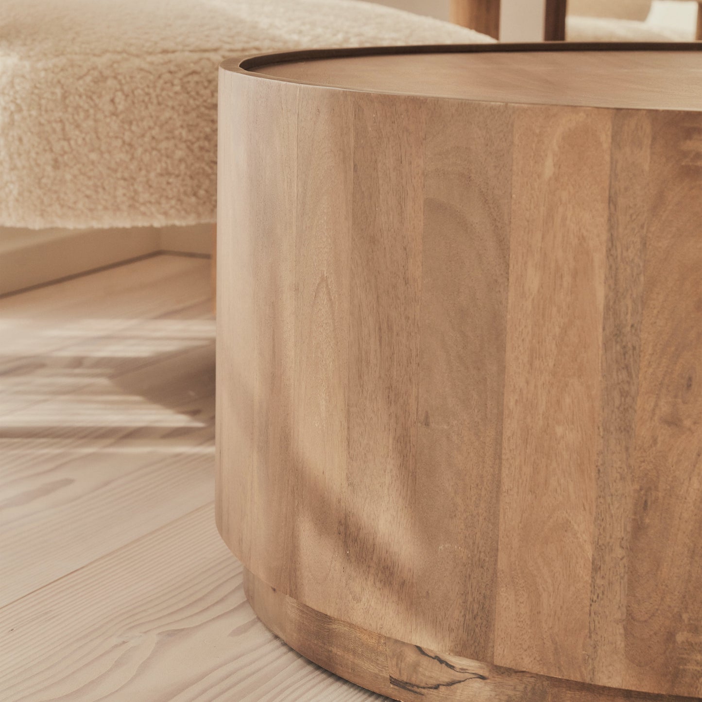 Fairmont - Table basse ronde premium en bois chaud