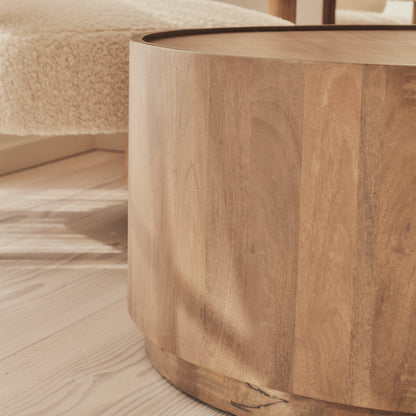 Fairmont - Table basse ronde premium en bois chaud