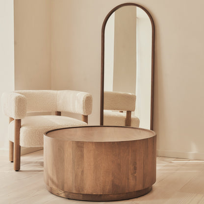 Fairmont - Table basse ronde premium en bois chaud