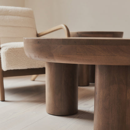 Vermont - Table Basse Ronde Premium en Bois Chaud