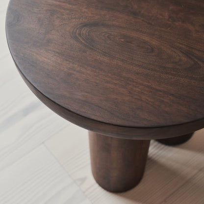 Vermont - Table d'Appoint Ronde Premium en Bois Foncé
