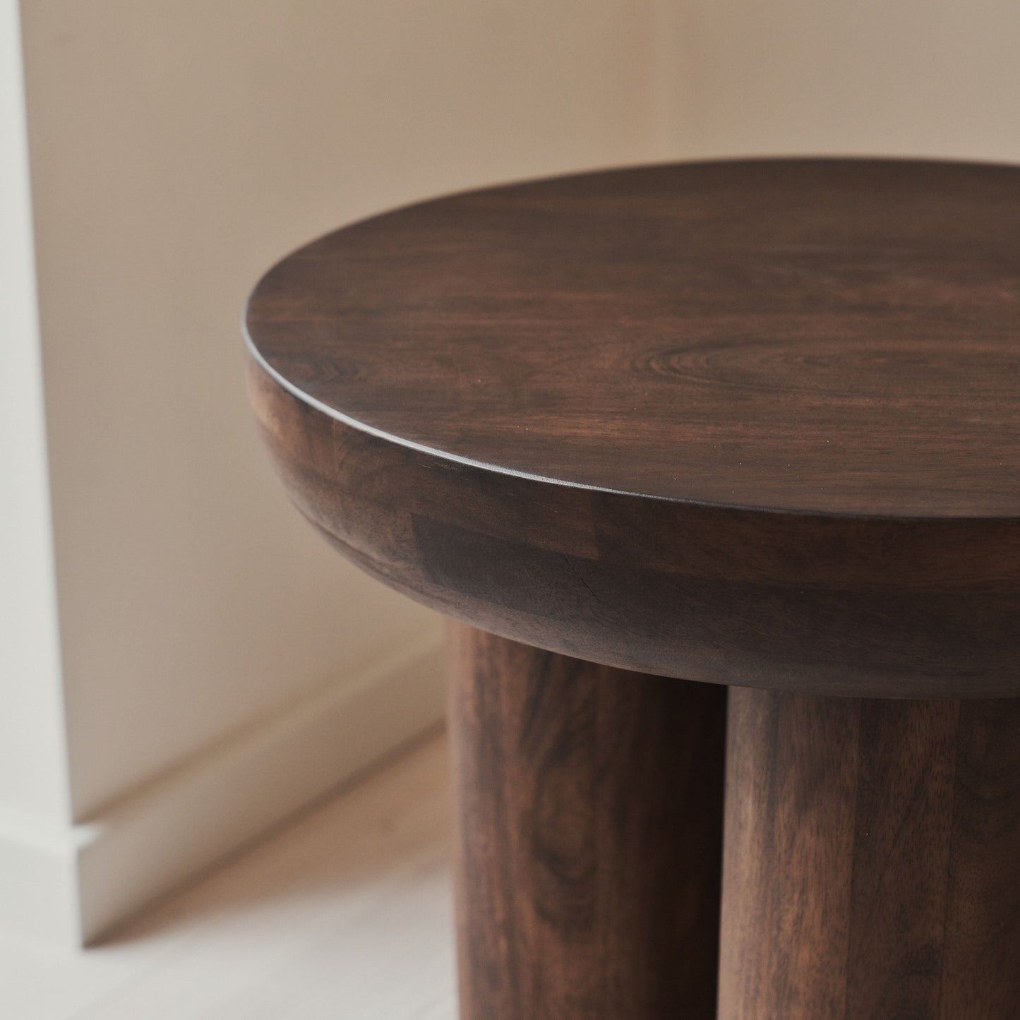 Vermont - Table d'Appoint Ronde Premium en Bois Foncé