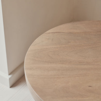 Vermont - Table d'appoint ronde premium en bois chaud