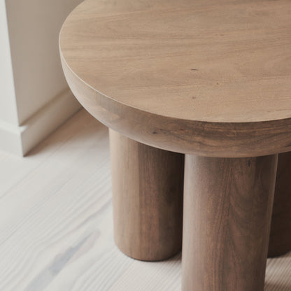 Vermont - Table d'appoint ronde premium en bois chaud