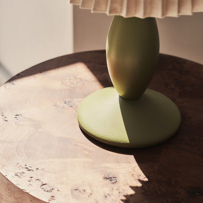 Elba - Lampe de table avec abat-jour plissé olive