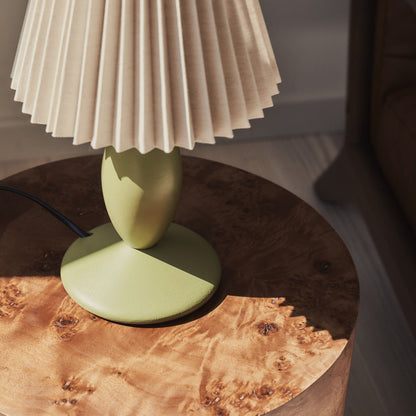 Elba - Lampe de table avec abat-jour plissé olive