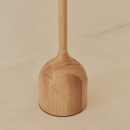 Esme - Lampadaire à abat-jour en bois clair à festons inversés