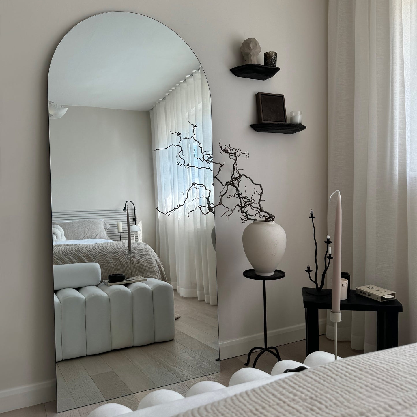Edge - Grand miroir pleine longueur sans cadre arqué 179cm x 80cm
