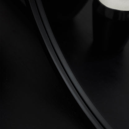Higgins - Miroir Mural Rond Moderne en Métal Noir 60cm x 60cm