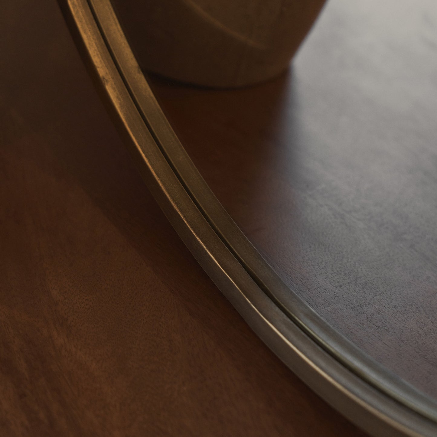 Higgins - Miroir Mural Rond Moderne en Métal Doré 60cm x 60cm
