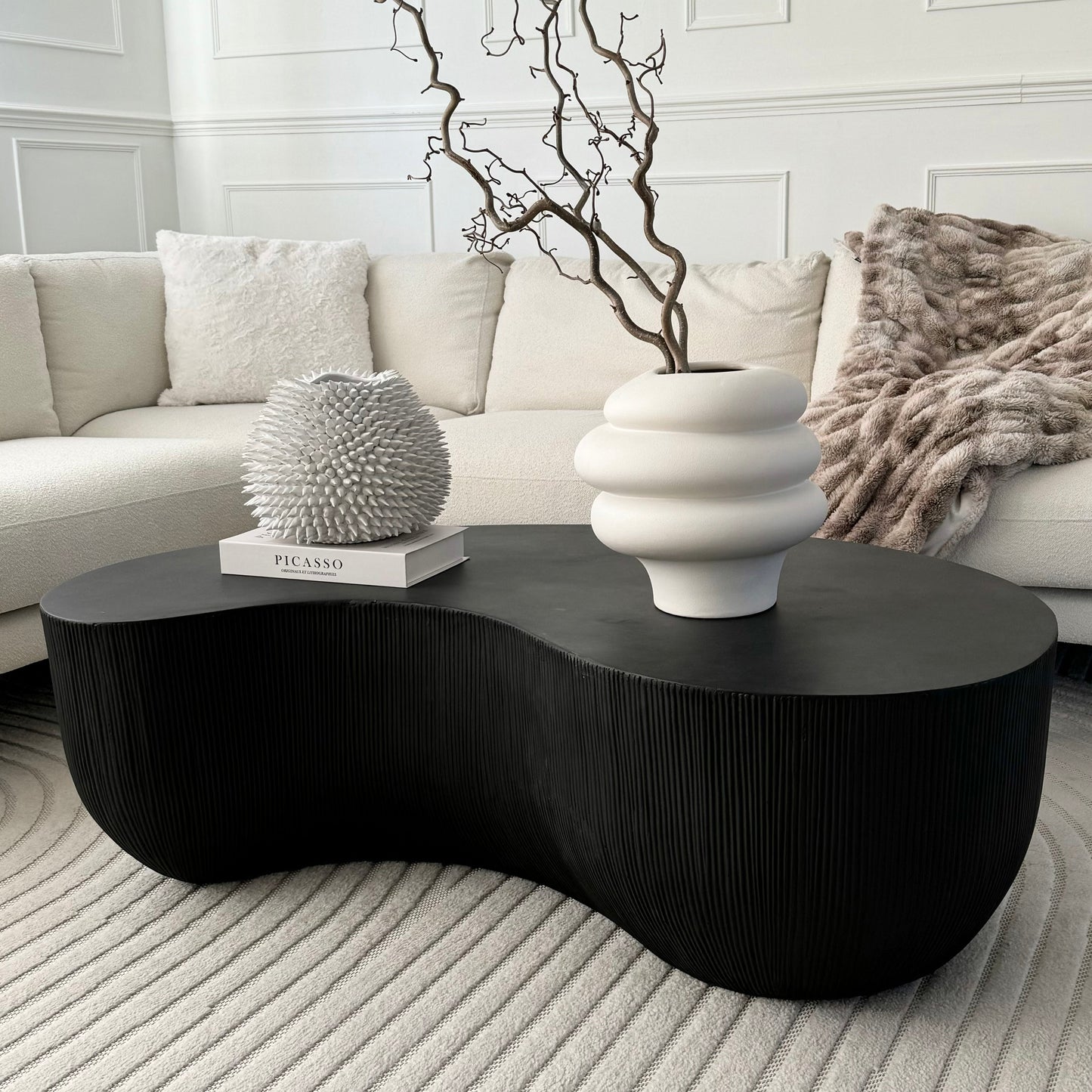 Leonardo - Grande Table Basse Minimaliste Forme Onyx