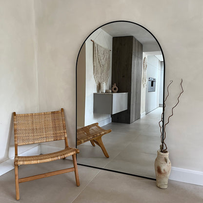 Liberty - Miroir Métallique Arqué Noir Pleine Longueur 180cm x 110cm