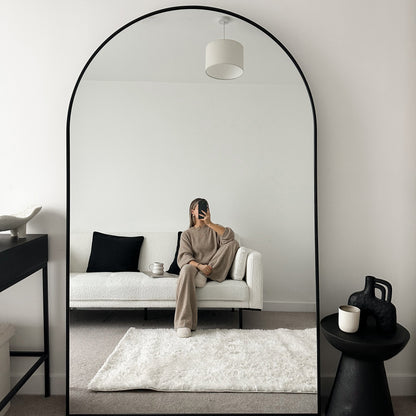 Liberty - Miroir Métallique Arqué Noir Pleine Longueur 180cm x 110cm