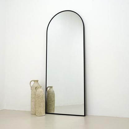 Liberty - Miroir Métallique Noir Arqué Grand Format 160cm x 60cm