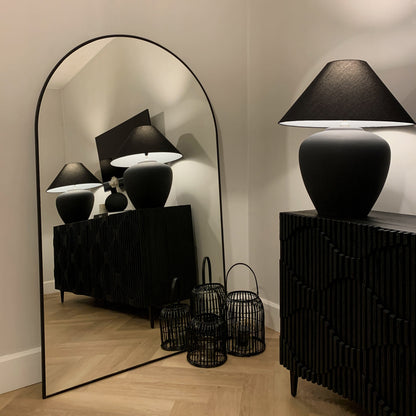 Liberty - Miroir Métallique Arqué Noir Pleine Longueur 180cm x 110cm
