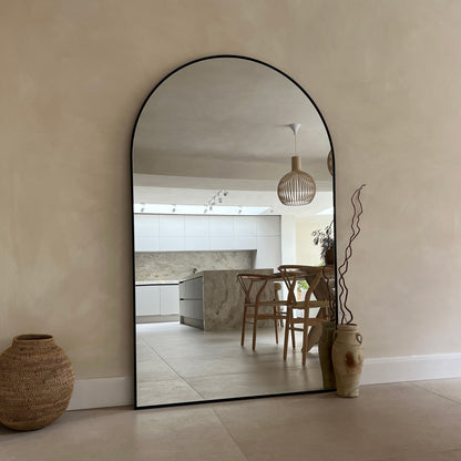 Liberty - Miroir Métallique Arqué Noir Pleine Longueur 180cm x 110cm