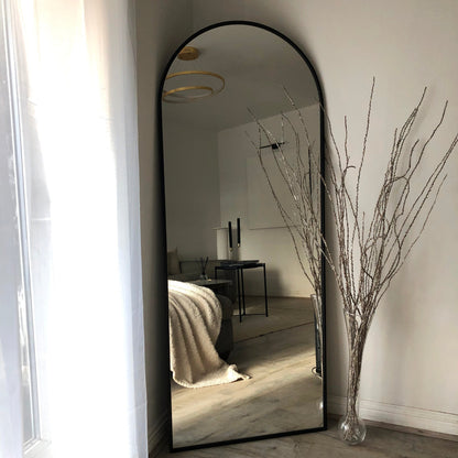 Liberty - Miroir Métallique Noir Arqué Grand Format 160cm x 60cm