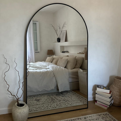 Liberty - Miroir Métallique Arqué Noir Pleine Longueur 180cm x 110cm