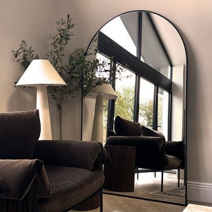Liberty - Miroir Métallique Arqué Noir Pleine Longueur 180cm x 110cm