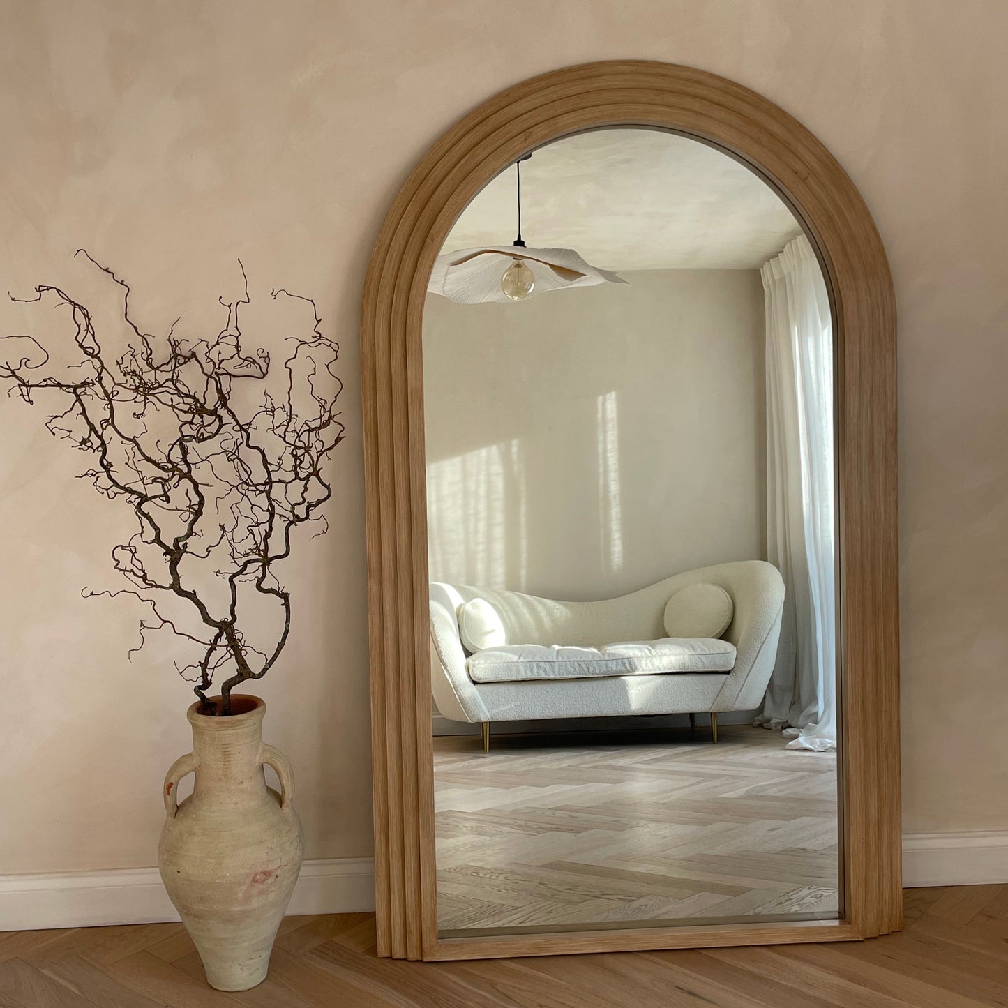 Luciana - Miroir en bois lavé arche pleine longueur 180cm x 110cm
