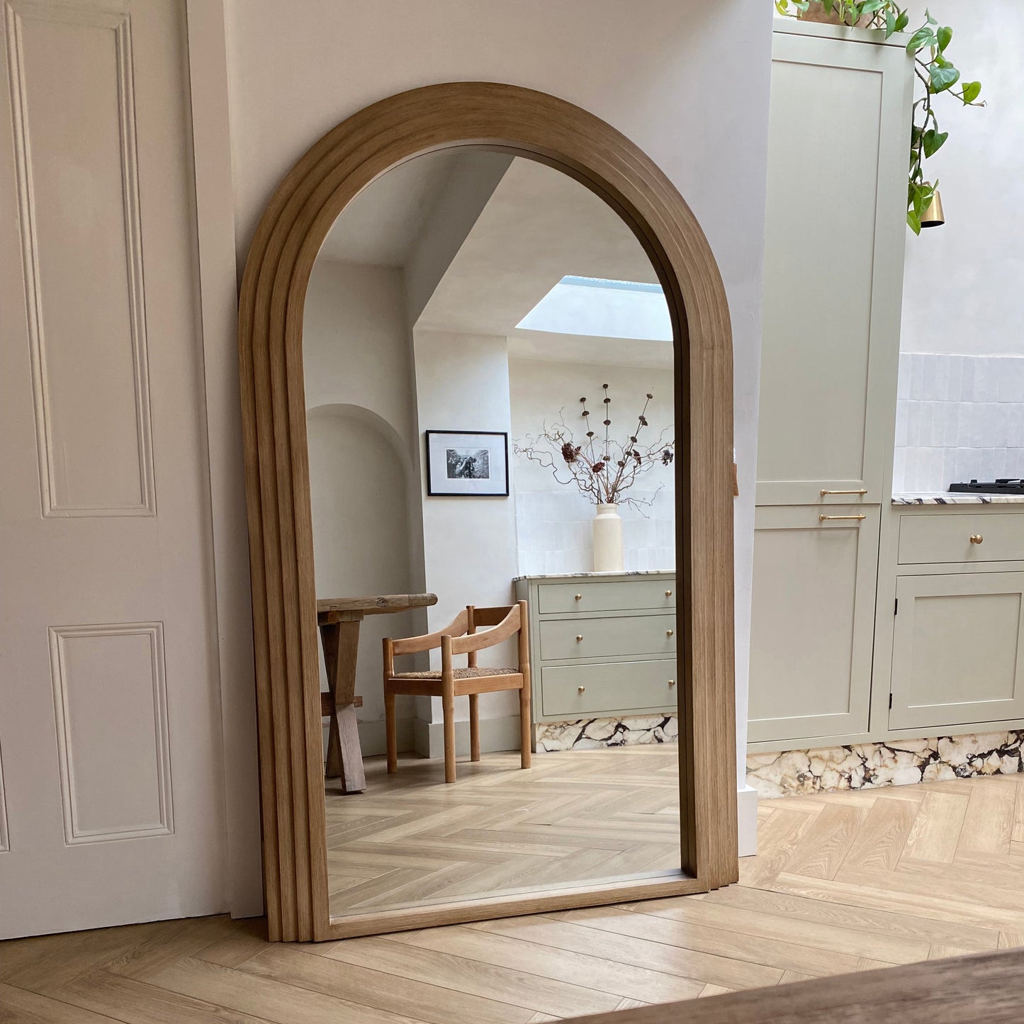 Luciana - Miroir en bois lavé arche pleine longueur 180cm x 110cm