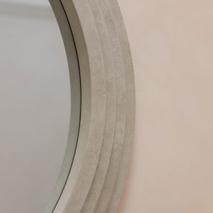 Luciana - Miroir Mural Rond en Béton 110cm x 110cm