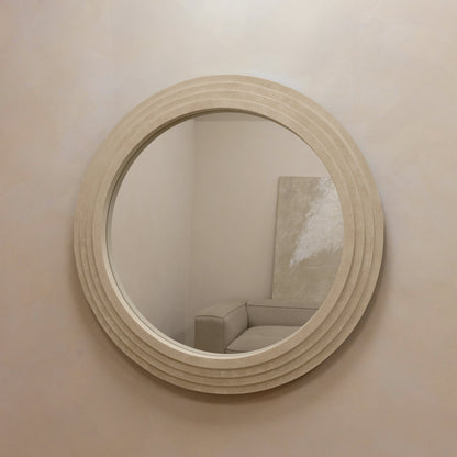 Luciana - Miroir Mural Rond en Béton 110cm x 110cm