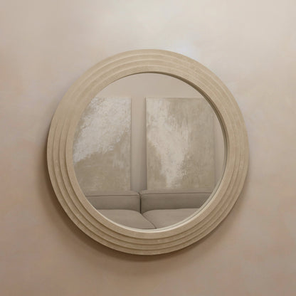 Luciana - Miroir Mural Rond en Béton 110cm x 110cm
