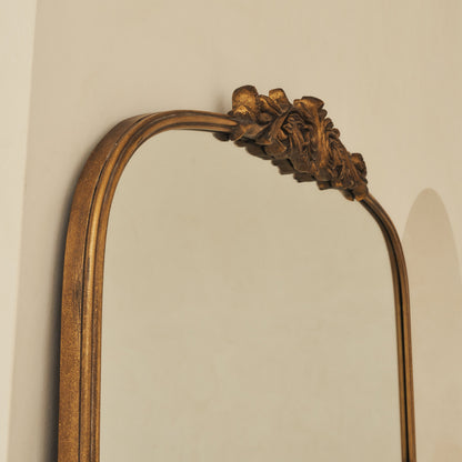 Amelia - Miroir Métallique Arqué Doré Pleine Longueur 200cm x 120cm