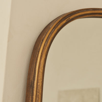 Amelia - Miroir Métallique Arqué Doré Pleine Longueur 200cm x 120cm