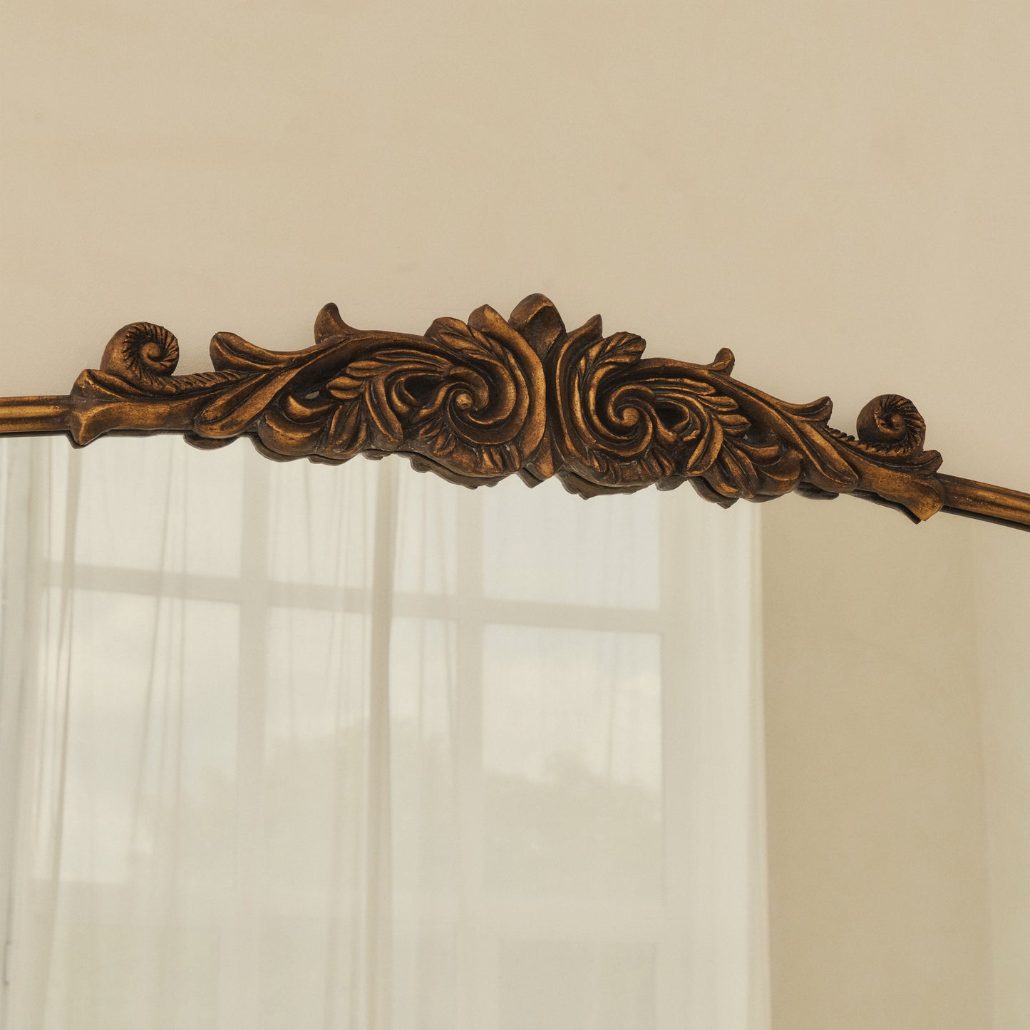 Amelia - Miroir Métallique Arqué Doré Pleine Longueur 200cm x 120cm