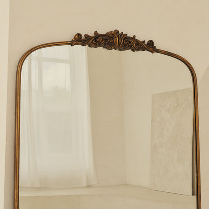 Amelia - Miroir Métallique Arqué Doré Pleine Longueur 200cm x 120cm