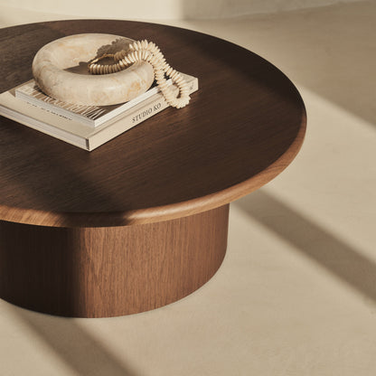 Madison - Grande table basse ronde en bois foncé