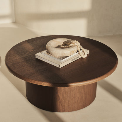 Madison - Grande table basse ronde en bois foncé