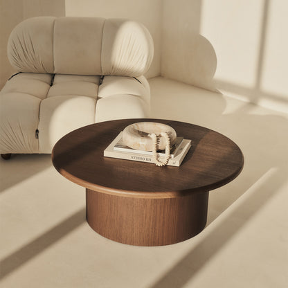 Madison - Grande table basse ronde en bois foncé