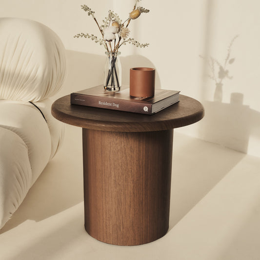 Madison - Table d'appoint ronde en bois foncé