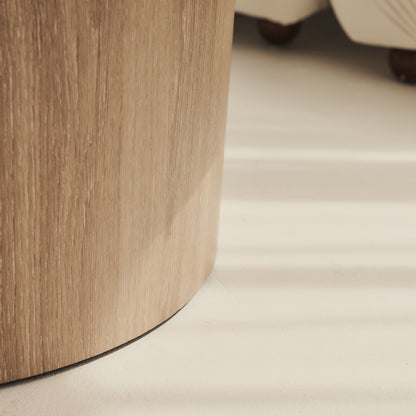 Madison - Grande Table Basse Ronde en Bois Lavé