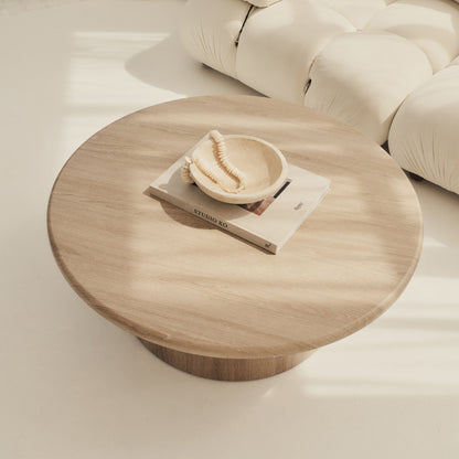Madison - Grande Table Basse Ronde en Bois Lavé