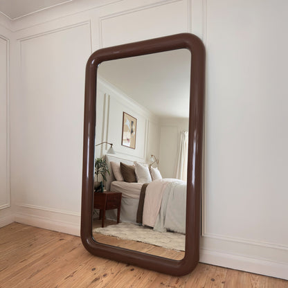 Obsidienne - Miroir Rectangulaire Pleine Longueur Extra Large 200cm x 120cm Finition Chocolat Brillant