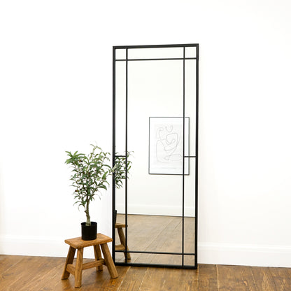 Bexley - Miroir Métallique Noir Pleine Longueur 180cm x 70cm