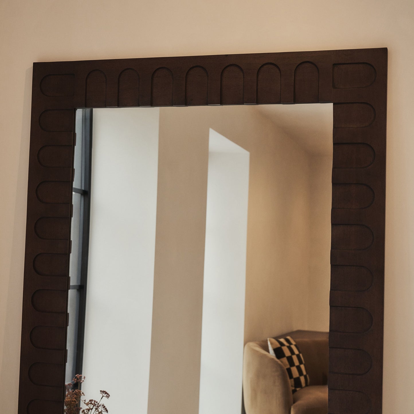 Valor - Miroir Premium Extra Large en Bois Foncé 200cm x 120cm