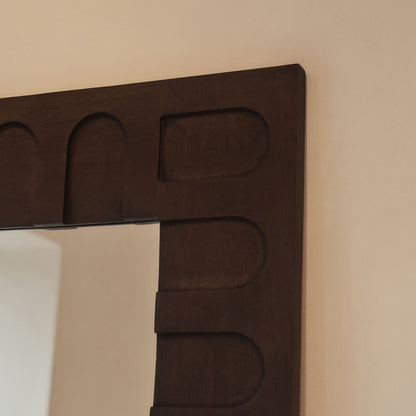 Valor - Miroir Premium Extra Large en Bois Foncé 200cm x 120cm
